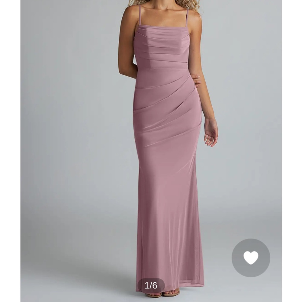 Azazie Teyana bridesmaid dress in dusty rose